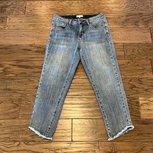 Tru Luxe Jeans Ankle Crop Slanted Raw Hem Size 4